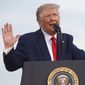 President Donald Trump speaks during a "Salute to America" event on the South Lawn of the White House, Saturday, July 4, 2020, in Washington. (AP Photo/Patrick Semansky)