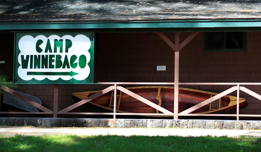 Camp Winnebago in Fayette, Maine, is one of just 20 camps in the state to open this summer due to the coronavirus. Campers were tested for the virus before and after arrival. Face masks are required for campers. (ASSOCIATED PRESS)