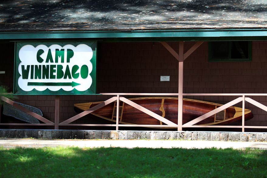 Camp Winnebago in Fayette, Maine, is one of just 20 camps in the state to open this summer due to the coronavirus. Campers were tested for the virus before and after arrival. Face masks are required for campers. (ASSOCIATED PRESS)
