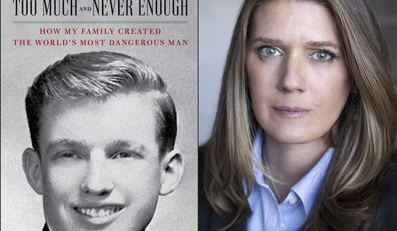 This combination photo shows the cover art for &amp;quot;Too Much and Never Enough: How My Family Created the World’s Most Dangerous Man&amp;quot;, left, and a portrait of author Mary L. Trump, Ph.D. The book, written by the niece of President Donald J. Trump, was originally set for release on July 28, but will now arrive on July 14. (Simon &amp;amp; Schuster, left, and Peter Serling/Simon &amp;amp; Schuster via AP)