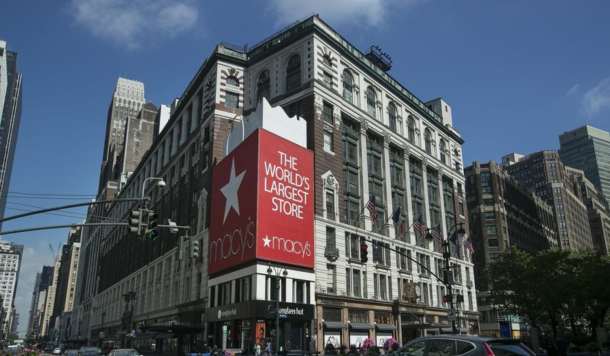 Workers prepare for the reopening of the Macy&#39;s Herald Square location Friday, June 19, 2020, in New York. (AP Photo/Frank Franklin II) ** FILE **