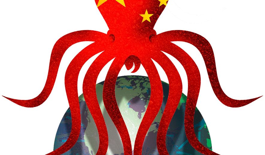 Illustration on the reality of Communist China&#39;s intentions by Alexander Hunter/The Washington Times
