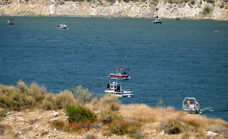 Lake Piru in Los Padres National Forest in 2020. (AP Photo/Ringo H.W. Chiu)