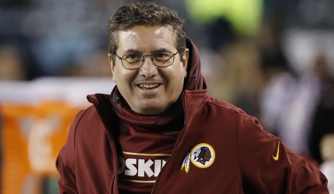 In this Dec. 26, 2015, file photo, Washington Redskins owner Daniel Snyder walks the sidelines during an NFL football game against the Philadelphia Eagles, in Philadelphia. A new name must still be selected for the Washington Redskins football team, one of the oldest and most storied teams in the National Football League, and it was unclear how soon that will happen. But for now, arguably the most polarizing name in North American professional sports is gone at a time of reckoning over racial injustice, iconography and racism in the U.S.  (AP Photo/Matt Rourke) ** FILE **