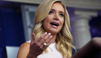 White House press secretary Kayleigh McEnany speaks during a press briefing at the White House, Monday, July 13, 2020, in Washington. (AP Photo/Evan Vucci)