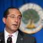 Department of Health and Human Services Secretary Alex Azar speaks during a White House Coronavirus Task Force briefing at the Department of Education building Wednesday, July 8, 2020, in Washington. (AP Photo/Manuel Balce Ceneta) ** FILE **