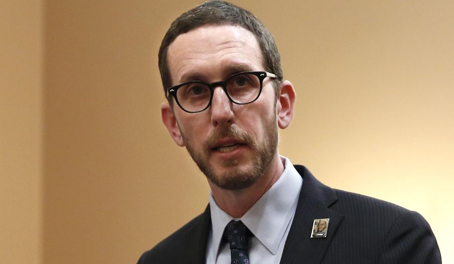 FILE - In this Jan. 21, 2020, file photo, state Sen. Scott Wiener, D-San Francisco, speaks at a news conference in Sacramento, Calif. On Wednesday, July 15, 2020, Sen. Wiener announced a bill that would make more people eligible for jury duty. Wiener said the bill will make juries more diverse. (AP Photo/Rich Pedroncelli, File)