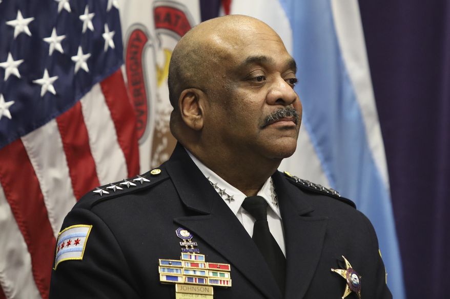 FILE - In this Nov. 7, 2019 file photo, Chicago Police Superintendent Eddie Johnson speaks at a news conference in Chicago. An inspector general's report concluded Thursday, July, 16, 2020, that Johnson drove a city vehicle while under the influence of alcohol and lied about the incident that led to his December firing. Johnson was found asleep behind the wheel of his police car in October after consuming "several large servings of rum" at a downtown restaurant with a member of his security detail, according to the Chicago Office of the Inspector General. (AP Photo/Teresa Crawford File)
