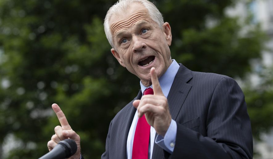 In this June 18, 2020, file photo White House trade adviser Peter Navarro speaks with reporters at the White House in Washington. (AP Photo/Alex Brandon, File)