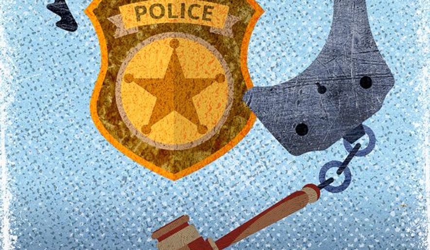 Law Enforcement Handcuffed Illustration by Greg Groesch/The Washington Times