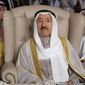 FILE - In this March 31, 2019 file photo, Kuwait&#39;s ruling emir, Sheikh Sabah Al Ahmad Al Sabah, attends the opening of the 30th Arab Summit, in Tunis, Tunisia. Kuwait said its 91-year-old ruling emir, who recently underwent surgery, will travel to the U.S. on Thursday for further medical care. That’s according to a report late Wednesday, July 22, 2020, by the state-run KUNA news agency. Sheikh Sabah’s sudden surgery could inspire a renewed power struggle within Kuwait’s ruling family. (Fethi Belaid/Pool Photo via AP, File)