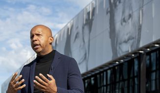 FILE - In this Jan. 17, 2020, file photo, Equal Justice Initiative founder Bryan Stevenson speaks to the media at the EJI Legacy Pavilion in Montgomery, Ala. Stevenson  was scheduled to meet with the NBA’s coaches over a Zoom call for a half-hour a few weeks ago. The call went more than three times that long, and from there a running dialogue was born. ( Mickey Welsh/Montgomery Advertiser via AP, File)
