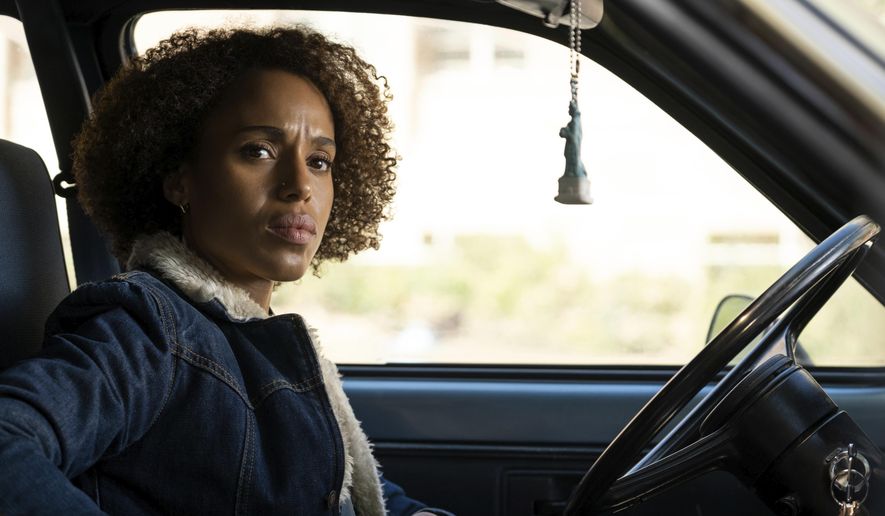 This image released by Hulu shows Kerry Washington in a scene from &amp;quot;Little Fires Everywhere.&amp;quot; Washington was nominated for an Emmy Award for outstanding lead actress in a limited series or movie on Tuesday, July 28, 2020. (Erin Simkin/Hulu via AP)