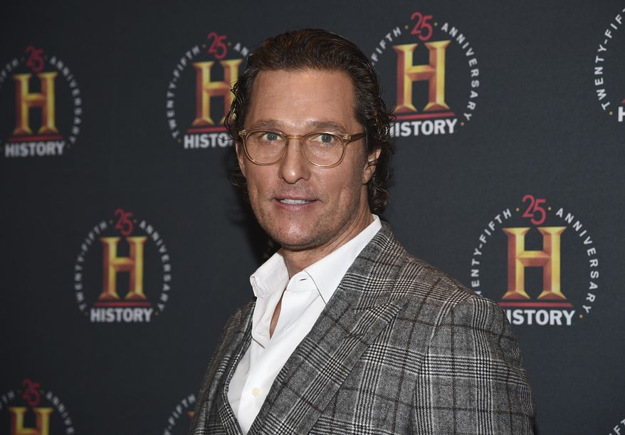 Actor Matthew McConaughey attends A+E Network's "HISTORYTalks: Leadership and Legacy" on Feb. 29, 2020, in New York. (Photo by Evan Agostini/Invision/AP, File) ** FILE **