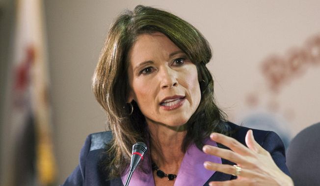In this Oct. 17, 2012, file photo, Rep. Cheri Bustos, D-Ill., speaks in Rockford, Ill. Ms. Bustos was declared the winner in her congressional race on Nov. 5, 2020, after fending off a strong challenge from Republican Esther Joy King. (Scott Morgan/Rockford Register Star via AP, File)  **FILE**