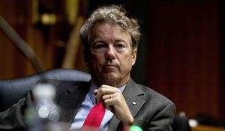 Sen. Rand Paul, R-Ky., appears for a Senate Foreign Relations Committee hearing on Capitol Hill in Washington, Tuesday, Aug. 4, 2020. (AP Photo/Andrew Harnik)