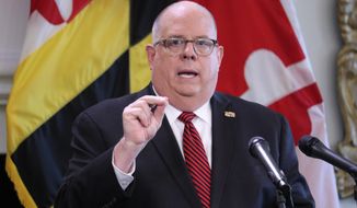 In this June 3, 2020, photo Maryland Gov. Larry Hogan speaks during a news conference in Annapolis. (AP Photo/Brian Witte) **FILE**