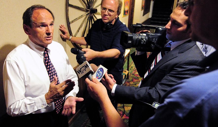 FILE - In this Aug. 9, 2011, file photo, former Republican State Senator Dan Kapanke answers questions in Onalaska Wis. (Rory O'Driscoll/La Crosse Tribune via AP, File)