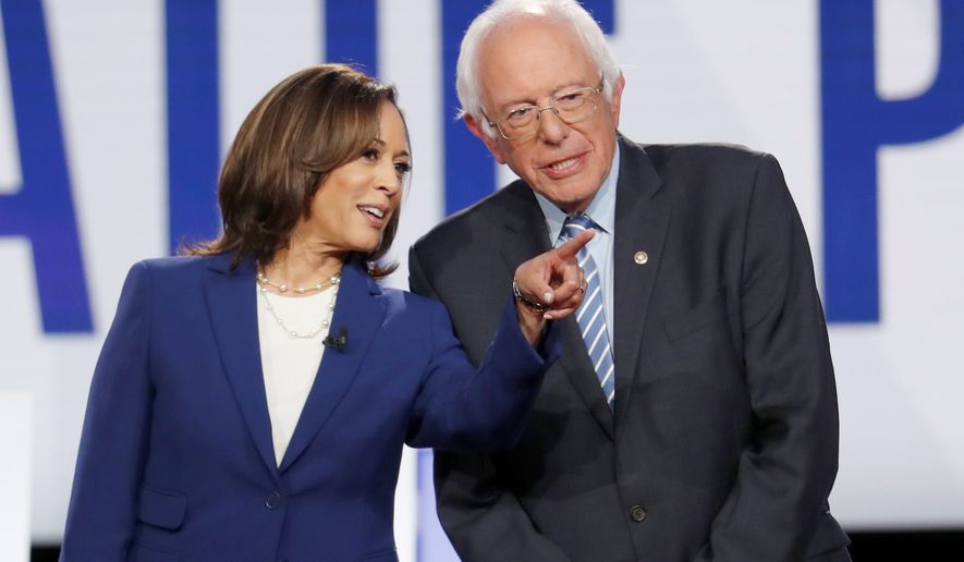 Sen. Kamala D. Harris has come under fire for remarks she made during the debates about health care. She clarified and said she thought it was a personal question. Her comments during The Breakfast Club also had to be clarified. (Associated Press)
