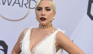 FILE - Lady Gaga arrives at the 25th annual Screen Actors Guild Awards on Jan. 27, 2019, in Los Angeles. MTV announced Thursday that Gaga, who is tied as the most-nominated act alongside Ariana Grande, will perform at the 2020 MTV Video Music Awards on Aug. 30. Other performers include The Weeknd, BTS, J Balvin, Doja Cat, Maluma, Roddy Ricch and CNCO. (Photo by Jordan Strauss/Invision/AP, File)