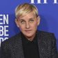 FILE - Ellen DeGeneres, winner of the Carol Burnett award, poses in the press room at the 77th annual Golden Globe Awards on Jan. 5, 2020, in Beverly Hills, Calif. Three producers of her daytime show, &amp;quot;The Ellen DeGeneres Show,&amp;quot; have exited amid complaints of a difficult and unfair workplace environment. (AP Photo/Chris Pizzello, File)