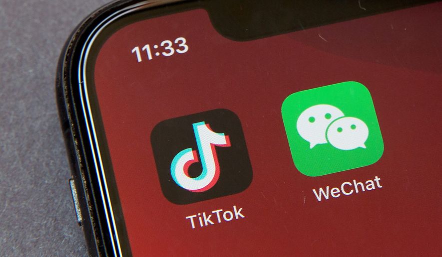 President Trump announced earlier this month that messaging app WeChat and social media app TikTok are threats to national security. (Associated Press)