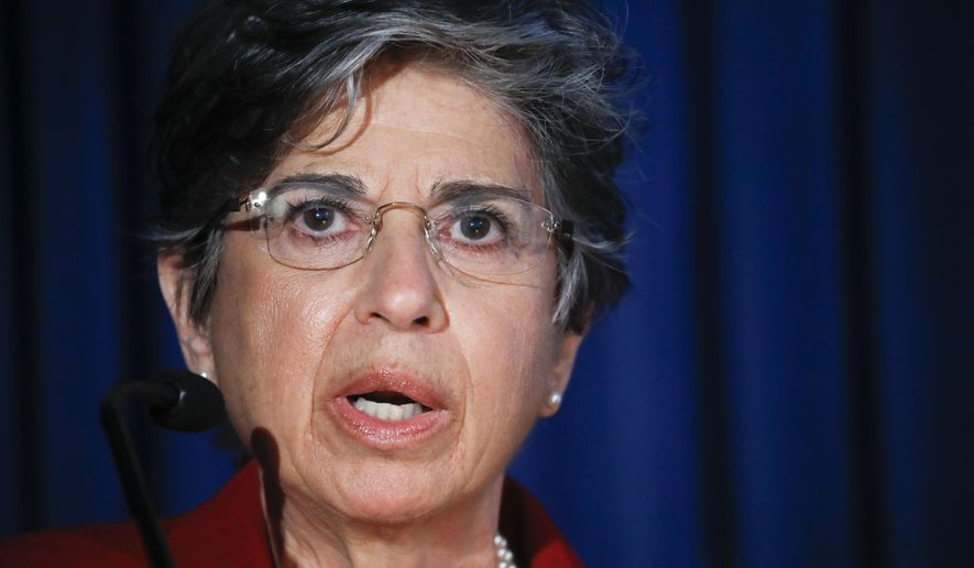 Audrey Strauss, acting United States Attorney for the Southern District of New York, speaks during a news conference to announce charges against Ghislaine Maxwell for her alleged role in the sexual exploitation and abuse of multiple minor girls by Jeffrey Epstein, Thursday, July 2, 2020, in New York. (AP Photo/John Minchillo)