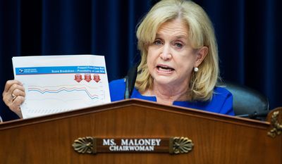 Chairwoman Carolyn Maloney, New York Democrat, shared data released on Friday showing a steep drop in service starting in July and said the complaints she received about mail are &quot;widespread.&quot;