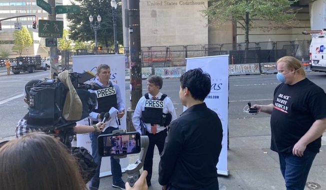 Project Veritas President James O&#x27;Keefe (left) filed a lawsuit Monday, Aug. 24, 2020, against Oregon&#x27;s all-party consent recording law. (Photo courtesy of Project Veritas)