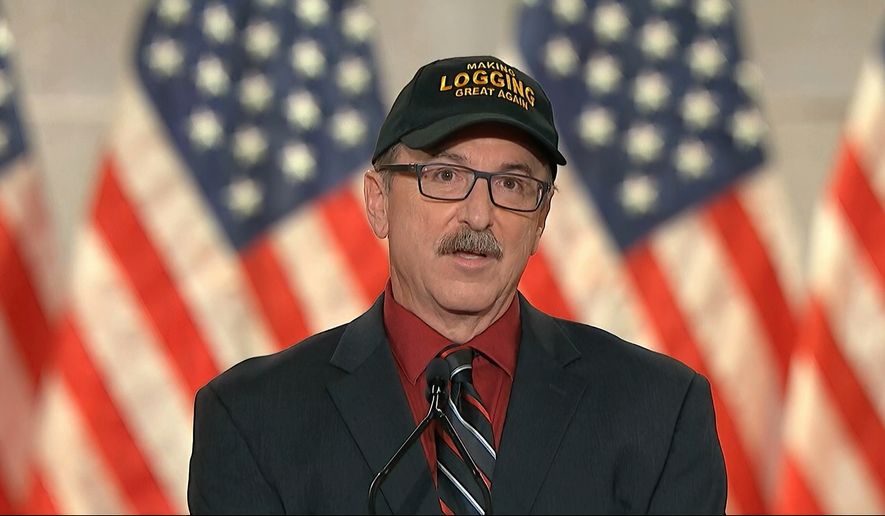 In this image from video, Scott Dane speaks during the third night of the Republican National Convention on Wednesday, Aug. 26, 2020. (Courtesy of the Committee on Arrangements for the 2020 Republican National Committee via AP)