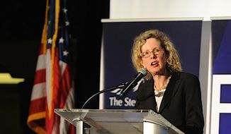 The Manhattan Institute&#39;s Heather MacDonald delivers the keynote address Aug. 28 at the 12th Annual Steamboat Institute Freedom Conference in Beaver Creek, Colorado. (Courtesy of the Steamboat Institute)