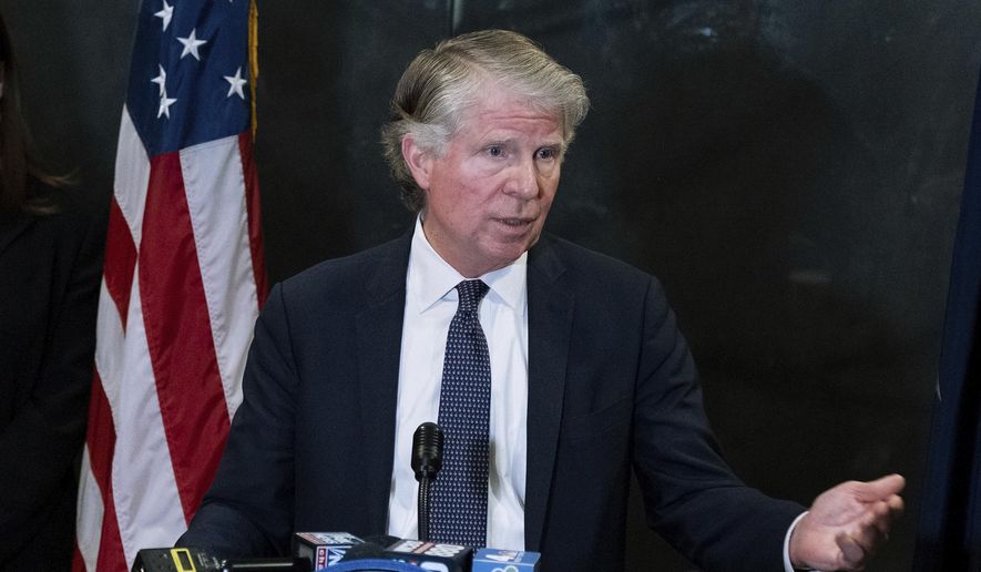 In this Monday, Feb. 24, 2020, file photo, Manhattan District Attorney Cyrus Vance Jr., speaks at a news conference in New York. (AP Photo/Craig Ruttle, File)