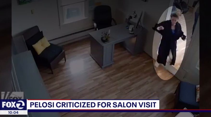 The owner of the shuttered San Francisco hair salon where House Speaker Nancy Pelosi was captured getting a prohibited shampoo treatment and blowout is speaking out. (screengrab via KTVU)