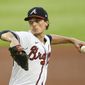 Atlanta Braves&#39; Max Fried pitches against the Washington Nationals during the first inning of a baseball game Saturday, Sept. 5, 2020, in Atlanta. (AP Photo/John Amis)