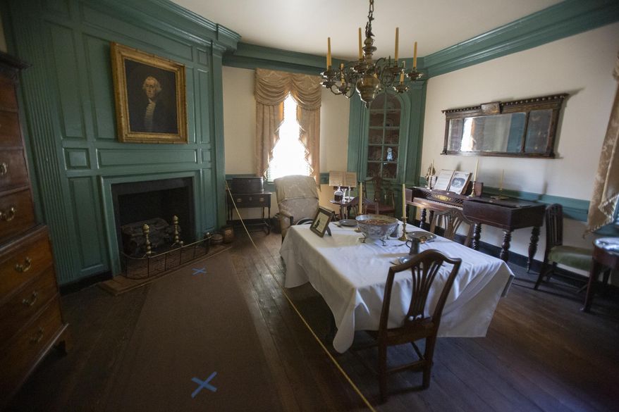 Daniel Hawkins, manager of the Rising Sun Tavern, inspects the property in Fredericksburg, Va. on Thursday, Aug. 27, 2020. (Mike Morones/The Free Lance-Star via AP)