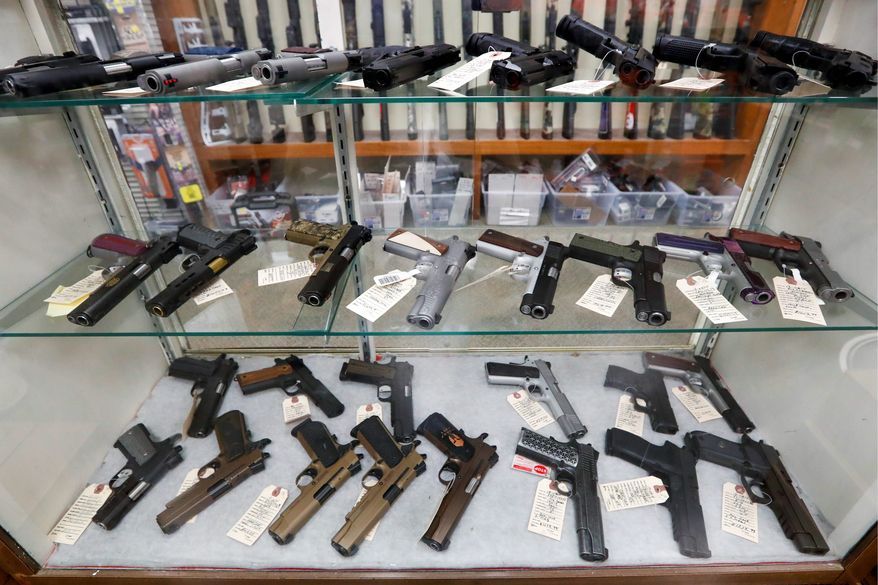 Firearms sales increased 94% for the March-to-July period from a year earlier, according to the National Shooting Sports Foundation. The gun industry trade group found that about 40% of those sales went to first-time gun owners. (Associated Press)