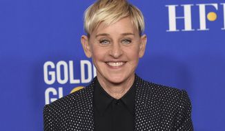 FILE - Ellen DeGeneres poses in the press room at the 77th annual Golden Globe Awards on Jan. 5, 2020, in Beverly Hills, Calif. DeGeneres says she&#39;ll be ready to talk when her daytime show returns this month after a staff shake-up prompted by allegations of a toxic workplace. “I can’t wait to get back to work and back to our studio. And, yes, we’re gonna talk about it,” DeGeneres said in a statement announcing the show&#39;s Sept. 21, 2020, start of its 18th season. (AP Photo/Chris Pizzello, File)