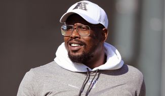 FILE - AFC linebacker Von Miller of the Denver Broncos is seen during Pro Bowl NFL football practice, Wednesday, Jan. 22, 2020, in Kissimmee, Fla. The Broncos were left scrambling after losing star Von Miller to a season-ending ankle injury, denying them of the Super Bowl 50 MVP&#39;s on-field brilliance and locker room leadership. (AP Photo/Gregory Payan, File)