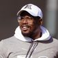 FILE - AFC linebacker Von Miller of the Denver Broncos is seen during Pro Bowl NFL football practice, Wednesday, Jan. 22, 2020, in Kissimmee, Fla. The Broncos were left scrambling after losing star Von Miller to a season-ending ankle injury, denying them of the Super Bowl 50 MVP&#39;s on-field brilliance and locker room leadership. (AP Photo/Gregory Payan, File)