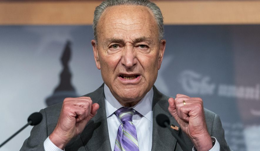 Senate Minority Leader Sen. Chuck Schumer of N.Y. speaks during a news conference, Wednesday, Sept. 9, 2020, on Capitol Hill in Washington. (AP Photo/Jacquelyn Martin)