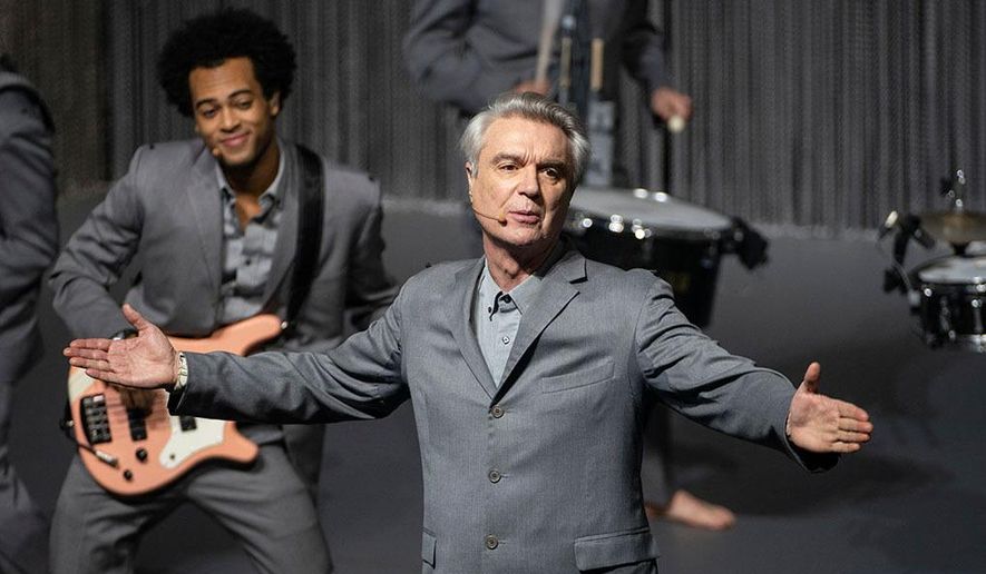 This image released by the Toronto Film Festival shows David Byrne in a scene from &amp;quot;David Byrne&#x27;s American Utopia,” a documentary of Byrne’s concert musical, directed by Spike Lee. The film opened the Toronto Film Festival on Thursday, Sept. 10.  (Toronto Film Festival via AP)