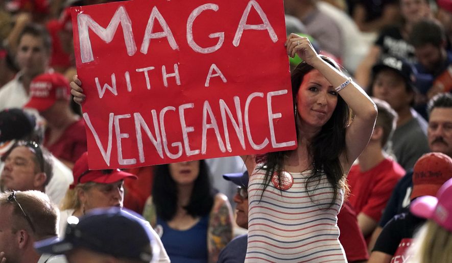 Supporters wait for President Donald Trump to speak at a rally at Xtreme Manufacturing, Sunday, Sept. 13, 2020, in Henderson, Nev. (AP Photo/Andrew Harnik)