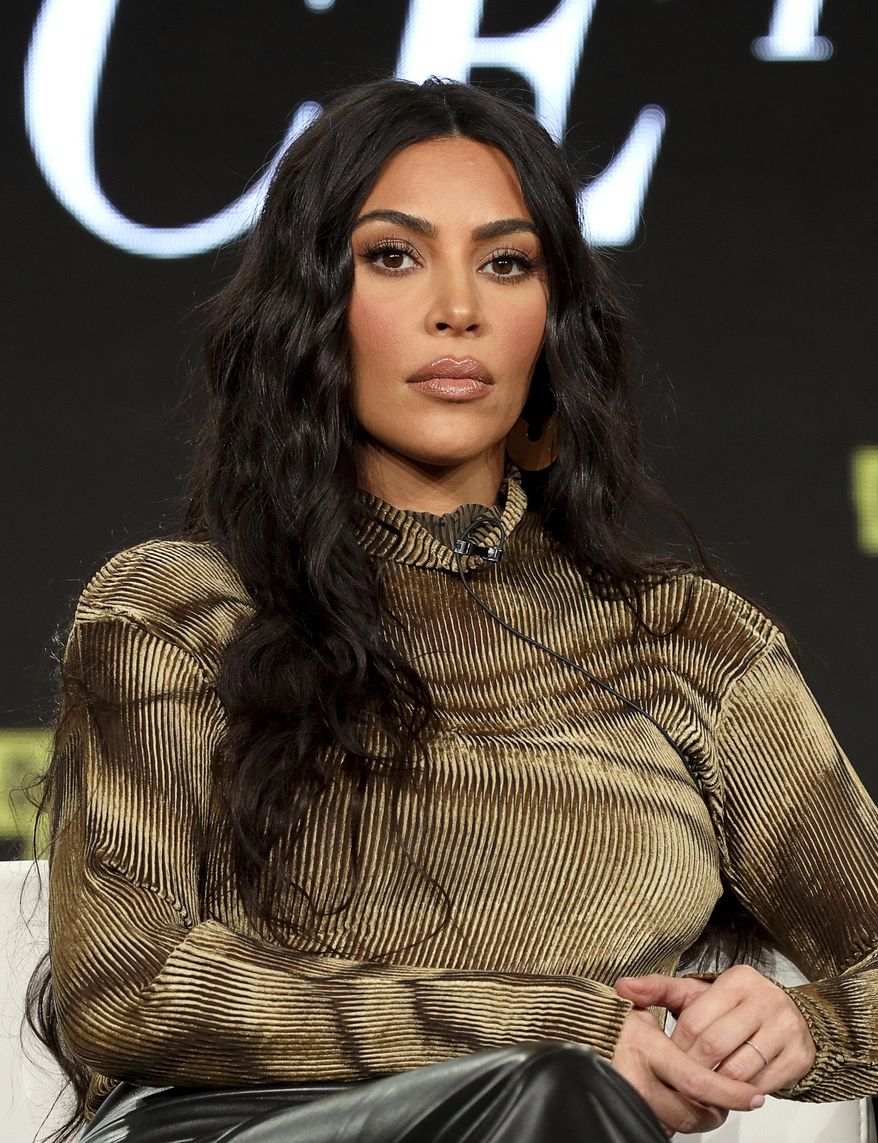 In this Saturday, Jan. 18, 2020, file photo, Kim Kardashian West speaks at the "Kim Kardashian West: The Justice Project" panel during the Oxygen TCA 2020 Winter Press Tour at the Langham Huntington, in Pasadena, Calif. Celebrities including Kim Kardashian West, Katy Perry and Leonardo DiCaprio are taking part in a 24-hour “freeze” Wednesday, Sept. 16, 2020, on Instagram to protest against the failure of the social media platform's parent company, Facebook, to tackle misinformation and hateful content. (Photo by Willy Sanjuan/Invision/AP, File)