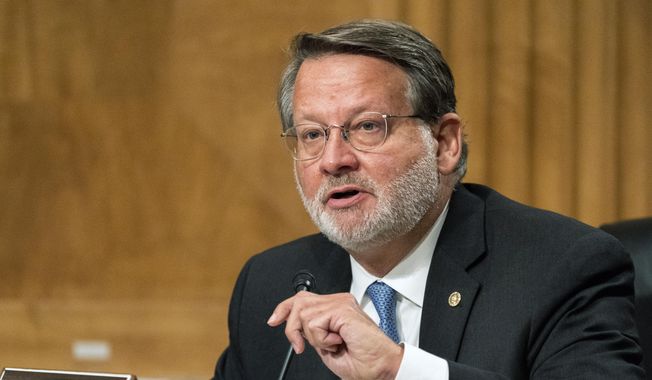 In this Sept. 6, 2020, file photo, Senate Homeland Security and Governmental Affairs Committee ranking member Sen. Gary Peters, D-Mich., speaks on Capitol Hill, in Washington. (AP Photo/Manuel Balce Ceneta File)
