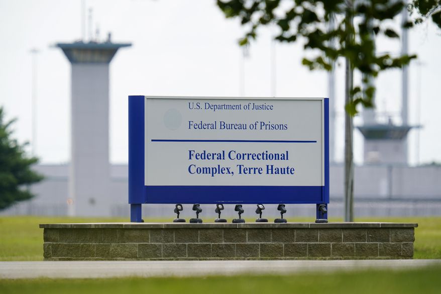 This Aug. 28, 2020, file photo shows the federal prison complex in Terre Haute, Ind. (AP Photo/Michael Conroy, File)