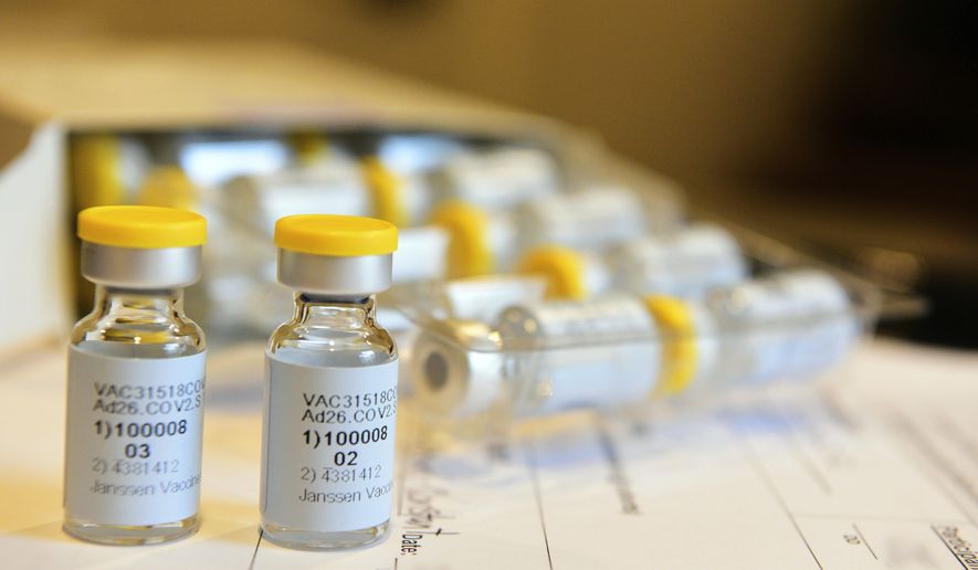 This September 2020 photo provided by Johnson &amp; Johnson shows a single-dose COVID-19 vaccine being developed by the company. Johnson &amp; Johnson is beginning a huge final study to try to prove if the single-dose vaccine can protect against the coronavirus. (Cheryl Gerber/Courtesy of Johnson &amp; Johnson via AP)