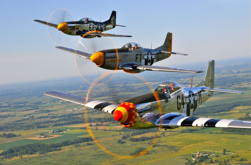 The lineup includes the Spitfires and Hurricanes that defended England during 1940s Battle of Britain and a pair of B-29 Superfortresses similar to the Enola Gay, which dropped the first atomic bomb on Japan in August 1945. (Image from Facebook.com/ww2flyover\)