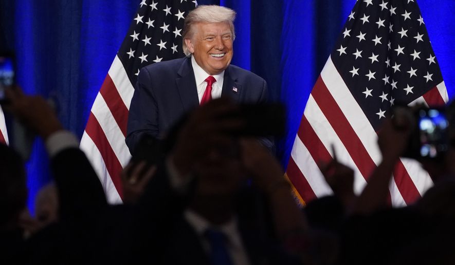 President Donald Trump smiles after a Latinos for Trump event at Trump National Doral Miami resort, Friday, Sept. 25, 2020, in Doral, Fla. (AP Photo/Evan Vucci)