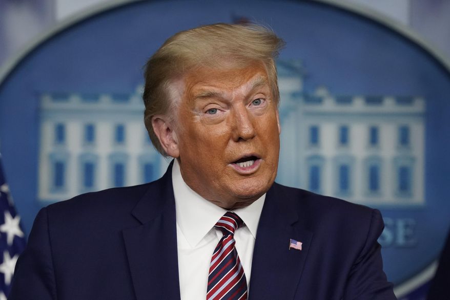 President Donald Trump speaking during a news conference at the White House, Sunday, Sept. 27, 2020, in Washington. (AP Photo/Carolyn Kaster)