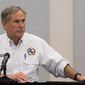 Texas Gov. Greg Abbott visits Lake Jackson, Texas, on Tuesday, Sept. 29, 2020. A Houston-area official says it will take 60 days to ensure a city drinking water system is purged of a deadly, microscopic parasite that led to warnings over the weekend not to drink tap water. Lake Jackson City Manager Modesto Mundo said Monday that three of 11 samples of the city&#39;s water indicated preliminary positive results for the naegleria fowleri microbe. (Marie D. De Jes&amp;#250;s/Houston Chronicle via AP) **FILE**